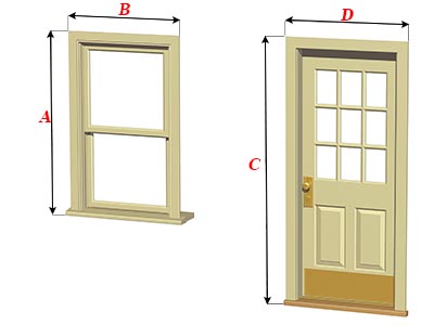 Abmessungen von Tür- und Fensteröffnungen